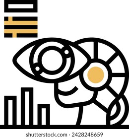 Artificial intelligence technology icon symbol vector image. Illustration of artificial intelligence futuristic information human learning software design image