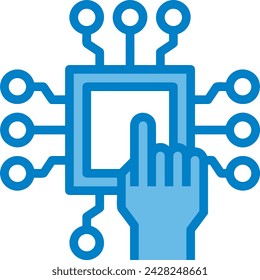 Artificial intelligence technology icon symbol vector image. Illustration of artificial intelligence futuristic information human learning software design image