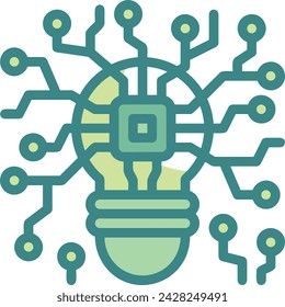 Artificial intelligence technology icon symbol vector image. Illustration of artificial intelligence futuristic information human learning software design image