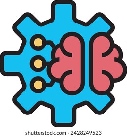 Artificial intelligence technology icon symbol vector image. Illustration of artificial intelligence futuristic information human learning software design image