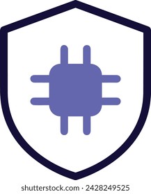 Artificial intelligence technology icon symbol vector image. Illustration of artificial intelligence futuristic information human learning software design image