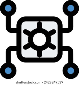 Artificial intelligence technology icon symbol vector image. Illustration of artificial intelligence futuristic information human learning software design image