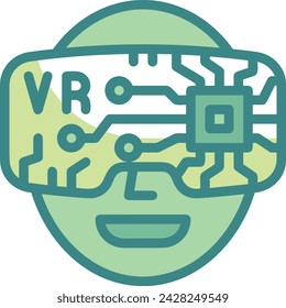 Artificial intelligence technology icon symbol vector image. Illustration of artificial intelligence futuristic information human learning software design image