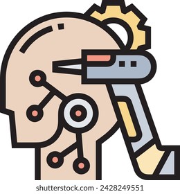 Artificial intelligence technology icon symbol vector image. Illustration of artificial intelligence futuristic information human learning software design image