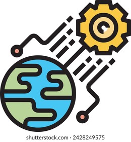 Artificial intelligence technology icon symbol vector image. Illustration of artificial intelligence futuristic information human learning software design image