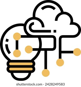 Artificial intelligence technology icon symbol vector image. Illustration of artificial intelligence futuristic information human learning software design image