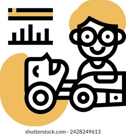 Imagen vectorial de icono de tecnología de inteligencia artificial. Ilustración de inteligencia artificial información futurista software de aprendizaje humano diseño de imagen