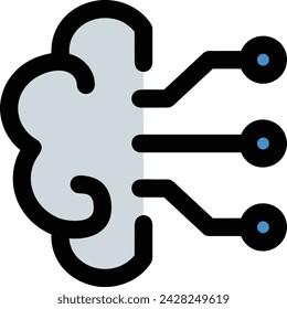 Artificial intelligence technology icon symbol vector image. Illustration of artificial intelligence futuristic information human learning software design image
