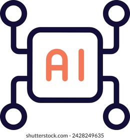 Artificial intelligence technology icon symbol vector image. Illustration of artificial intelligence futuristic information human learning software design image