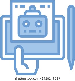 Artificial intelligence technology icon symbol vector image. Illustration of artificial intelligence futuristic information human learning software design image