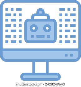 Artificial intelligence technology icon symbol vector image. Illustration of artificial intelligence futuristic information human learning software design image