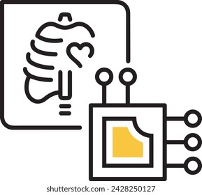Artificial intelligence technology icon symbol vector image. Illustration of artificial intelligence futuristic information human learning software design image