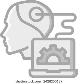 Artificial intelligence technology icon symbol vector image. Illustration of artificial intelligence futuristic information human learning software design image