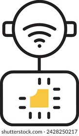 Artificial intelligence technology icon symbol vector image. Illustration of artificial intelligence futuristic information human learning software design image