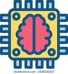 Artificial intelligence technology icon symbol vector image. Illustration of artificial intelligence futuristic information human learning software design image