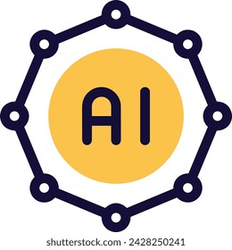 Artificial intelligence technology icon symbol vector image. Illustration of artificial intelligence futuristic information human learning software design image
