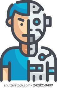 Artificial intelligence technology icon symbol vector image. Illustration of artificial intelligence futuristic information human learning software design image