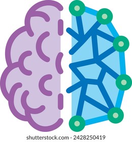 Artificial intelligence technology icon symbol vector image. Illustration of artificial intelligence futuristic information human learning software design image