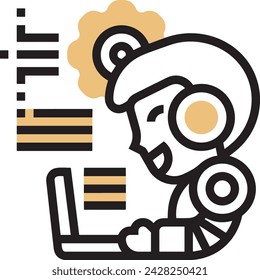 Artificial intelligence technology icon symbol vector image. Illustration of artificial intelligence futuristic information human learning software design image