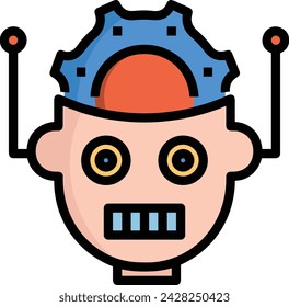 Imagen vectorial de icono de tecnología de inteligencia artificial. Ilustración de inteligencia artificial información futurista software de aprendizaje humano diseño de imagen