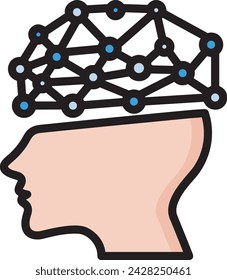 Artificial intelligence technology icon symbol vector image. Illustration of artificial intelligence futuristic information human learning software design image