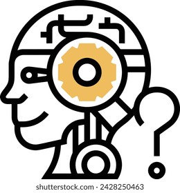 Artificial intelligence technology icon symbol vector image. Illustration of artificial intelligence futuristic information human learning software design image