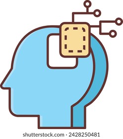 Artificial intelligence technology icon symbol vector image. Illustration of artificial intelligence futuristic information human learning software design image