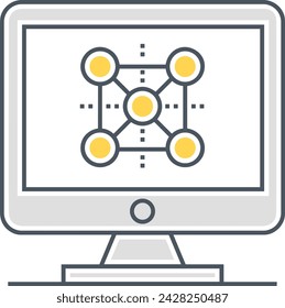 Imagen vectorial de icono de tecnología de inteligencia artificial. Ilustración de inteligencia artificial información futurista software de aprendizaje humano diseño de imagen