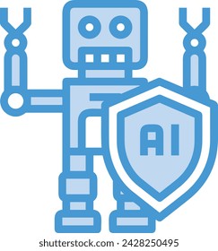 Artificial intelligence technology icon symbol vector image. Illustration of artificial intelligence futuristic information human learning software design image