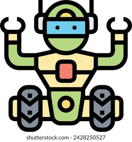 Artificial intelligence technology icon symbol vector image. Illustration of artificial intelligence futuristic information human learning software design image