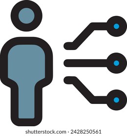 Artificial intelligence technology icon symbol vector image. Illustration of artificial intelligence futuristic information human learning software design image
