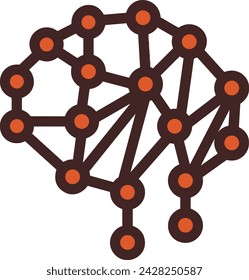 Artificial intelligence technology icon symbol vector image. Illustration of artificial intelligence futuristic information human learning software design image