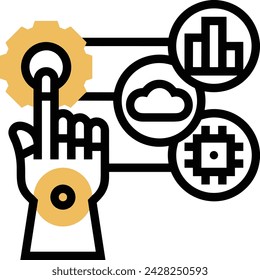 Imagen vectorial de icono de tecnología de inteligencia artificial. Ilustración de inteligencia artificial información futurista software de aprendizaje humano diseño de imagen