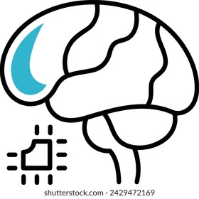 Imagen vectorial de icono de tecnología de inteligencia artificial. Ilustración de inteligencia artificial información futurista software de aprendizaje humano diseño de imagen