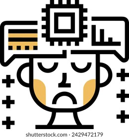 Artificial intelligence technology icon symbol vector image. Illustration of artificial intelligence futuristic information human learning software design image