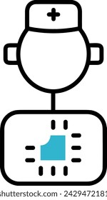 Artificial intelligence technology icon symbol vector image. Illustration of artificial intelligence futuristic information human learning software design image