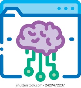 Artificial intelligence technology icon symbol vector image. Illustration of artificial intelligence futuristic information human learning software design image