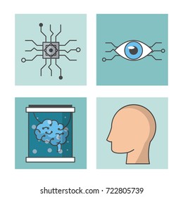 Artificial intelligence technology icons