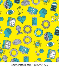 artificial intelligence technology innovation cyber icons