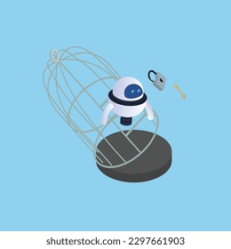 Artificial intelligence technology isometric 3d vector illustration concept for banner, website, illustration, landing page, flyer, etc.