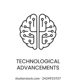 Artificial intelligence, technology line icon in vector with editable stroke for packaging
