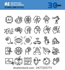 
Artificial intelligence technology related icons