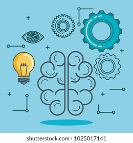 artificial intelligence technology set icons