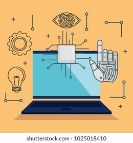 artificial intelligence technology set icons