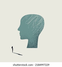 Artificial intelligence technology vector concept. Symbol of future, vision, science, network. Minimal design eps10 illustration.