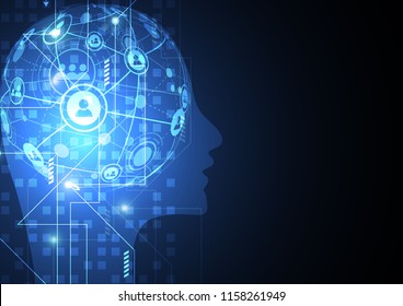 Artificial intelligence. Technology virtual concept background. Vector illustration