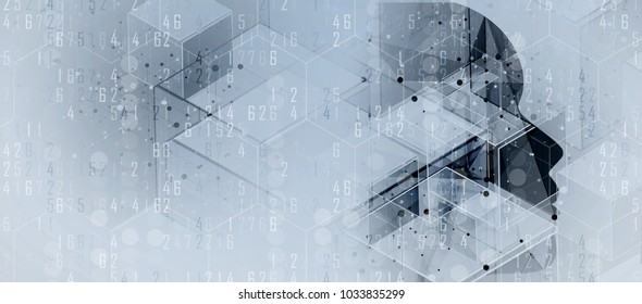 Artificial intelligence. Technology web background. Virtual concept