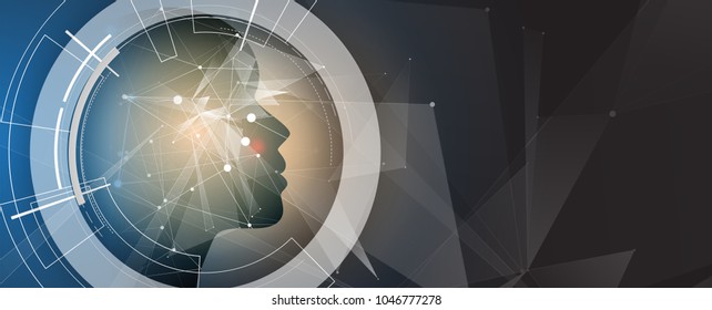 Artificial intelligence. Technology web background. Virtual concept