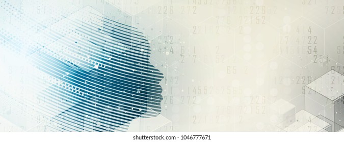 Artificial intelligence. Technology web background. Virtual concept