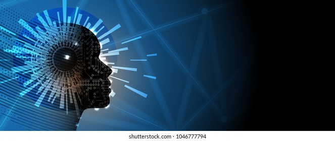 Artificial intelligence. Technology web background. Virtual concept